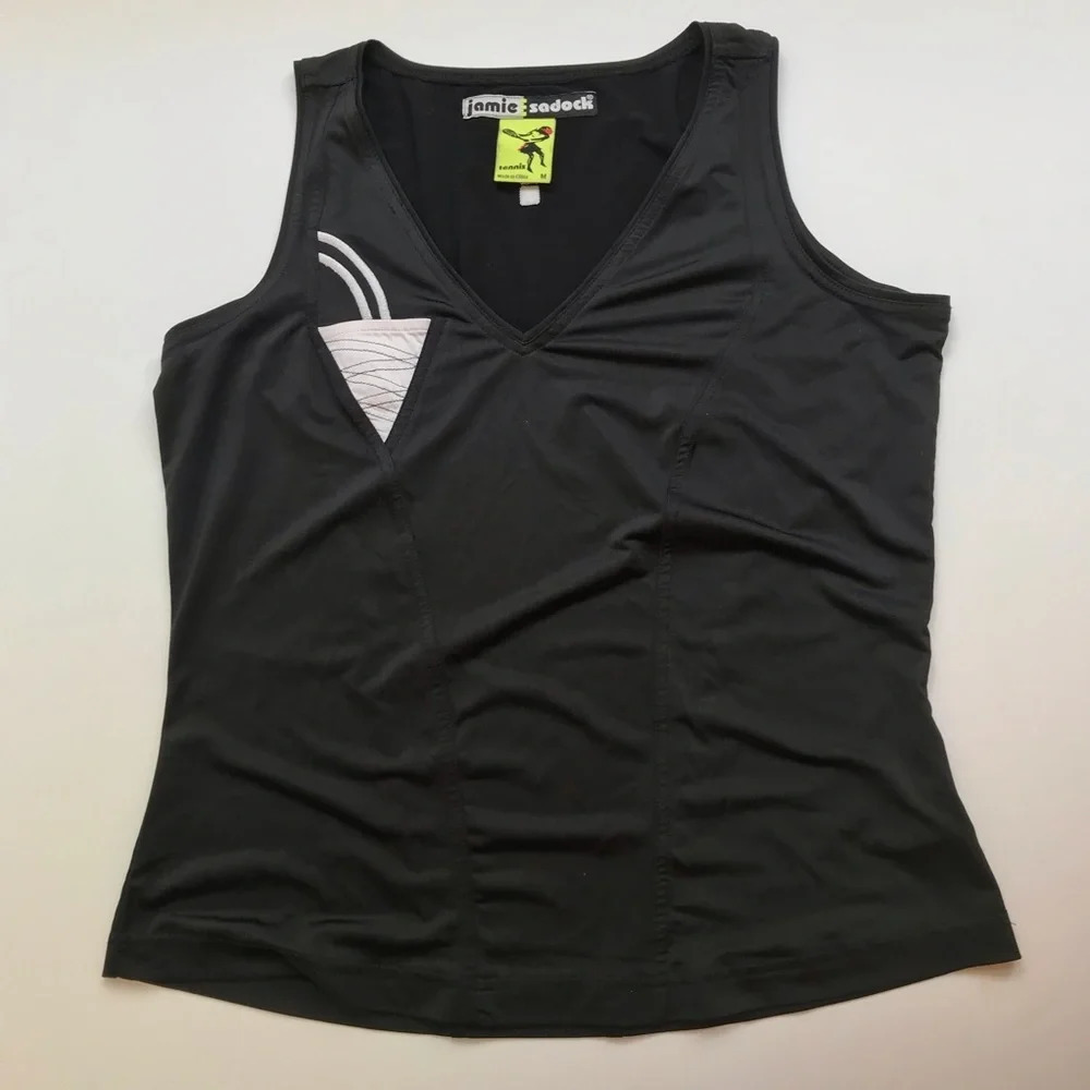 Jamie Sadok Black Tennis Top Sz M